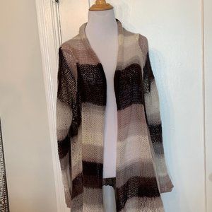 hombre multicolor open sweater worn tied o…